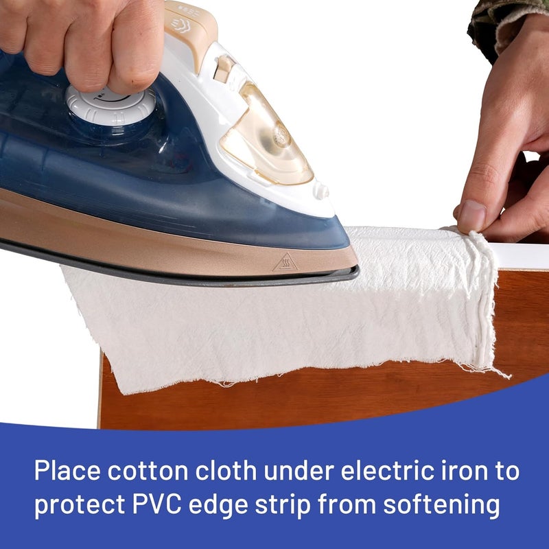 FAKILO PVC Edge Banding 2 inch x 25ft Veneer Edge Banding White with Hot Melt Adhesive Pre - glued Iron on Edging Tape Trim for Cabinet Plywood Repairs and Furniture Restoration - Image 5